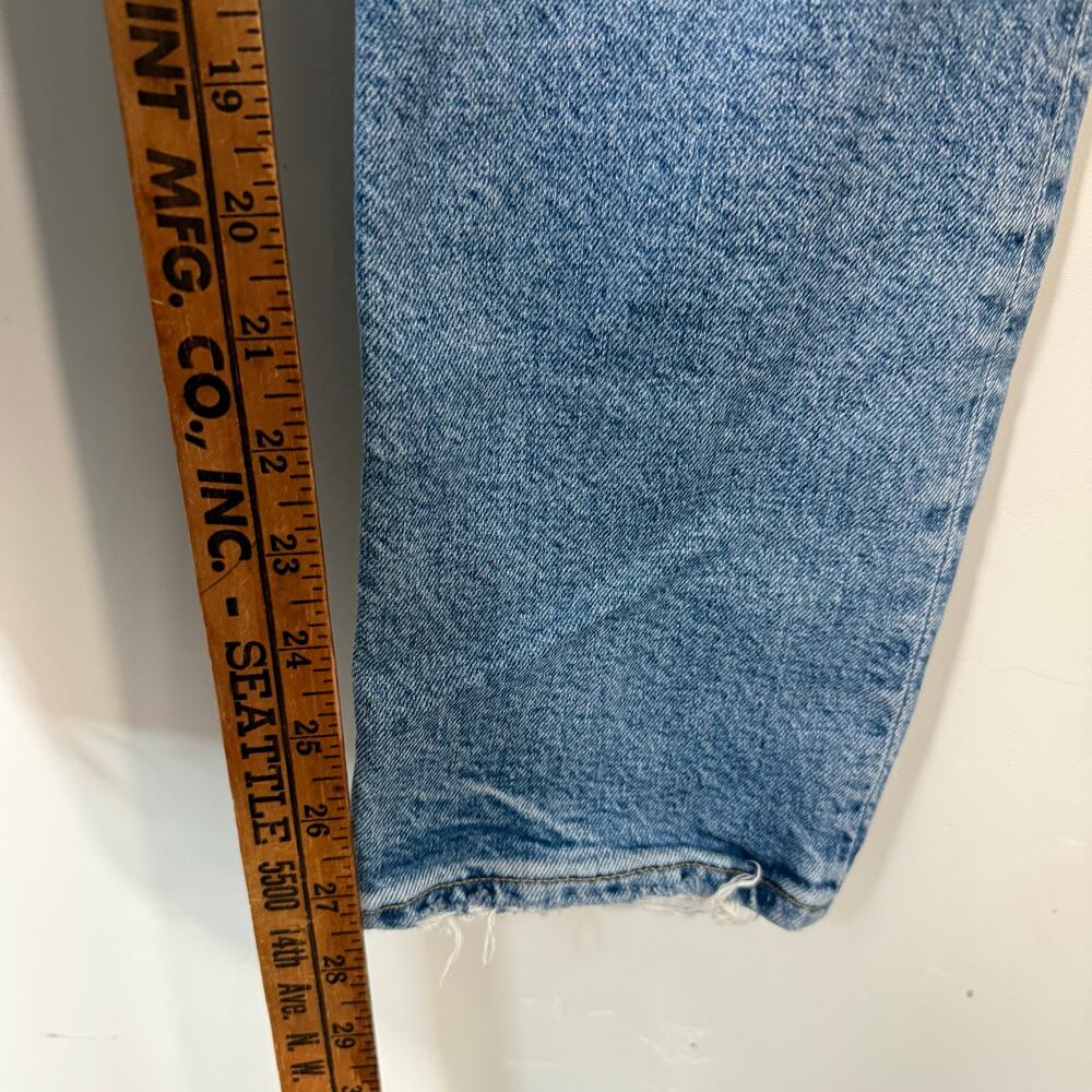 Agolde Womens Straight Jeans Riley Long 28 Cove Wash Blue Organic Cotton Hi Rise - Picture 8 of 10